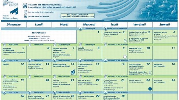 Faites partie du calendrier municipal