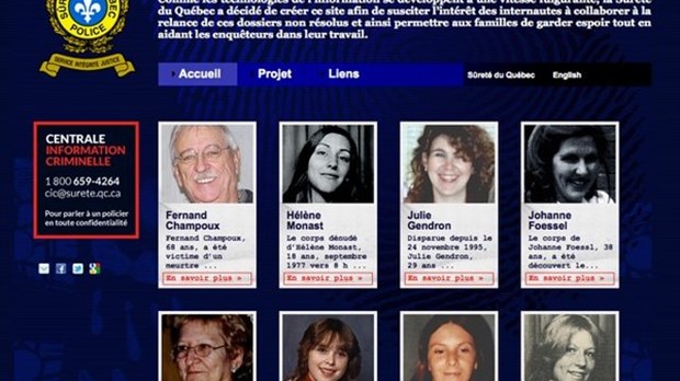 La SQ lance un site Web consacré aux crimes non résolus