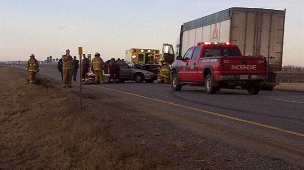 Collision sur l'autoroute 20 à La Pocatière