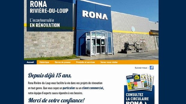 Nouveau site web pour Rona Rivière-du-Loup