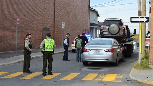 Collision mineure au centre-ville de Rivière-du-Loup