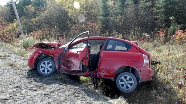 Collision entre un poids lourd et une voiture à Témiscouata-sur-le-Lac