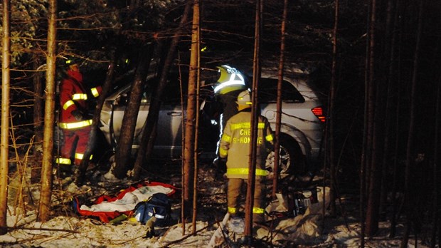 Collision et sortie de route à Saint-Honoré