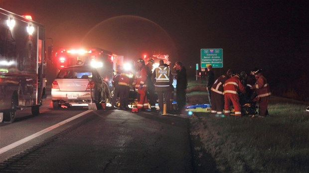 Collision avec un orignal sur l'autoroute 20