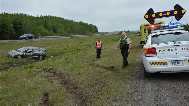 Sortie de route sur l'autoroute 20