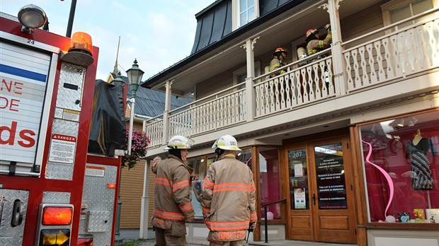 Intervention des pompiers au centre-ville de Rivière-du-Loup