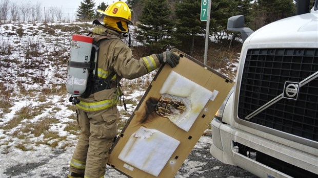 Début d’incendie dans un poids lourd