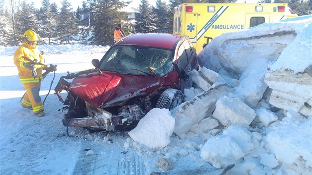 Collision sur la route 293 à Saint-Jean-de-Dieu