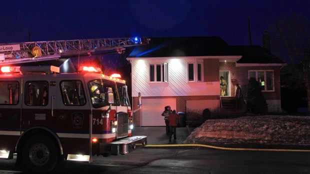 Intervention incendie sur la rue des Noyers à Rivière-du-Loup