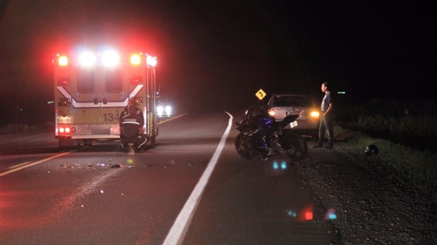 Collision entre une moto et une voiture