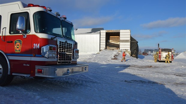 Intervention incendie chez Tourbière Michaud