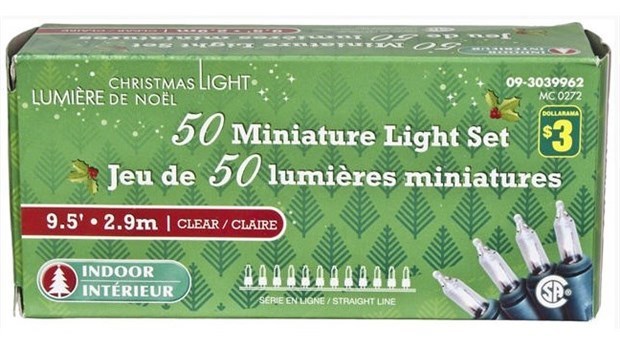 Dollarama rappelle des lumières de Noël pour l'intérieur