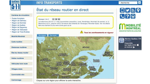 Planifiez vos déplacements: consultez le site québec511.info