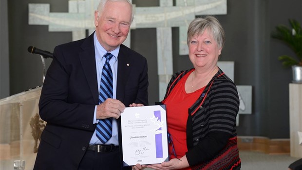 Claudette Dumont honorée d’un Prix du Gouverneur général pour l’entraide