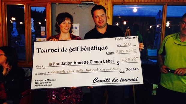 42 858$ pour la Fondation Annette Cimon Lebel