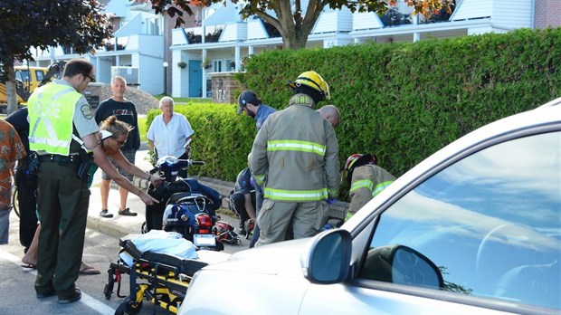 Collision entre un cyclomoteur et une voiture à Rivière-du-Loup