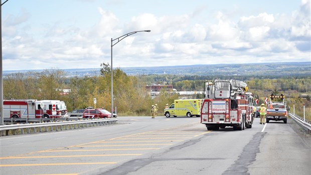 Accident dans une bretelle d'accès de l'autoroute 85 à Rivière-du-Loup