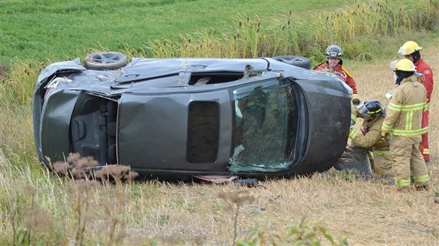 Sortie de route sur la route 132 à Cacouna