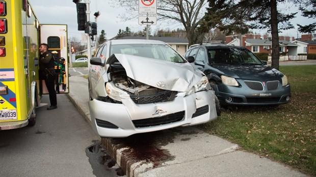 Accident sur le boulevard de Hôtel-de-Ville à Rivière-du-Loup