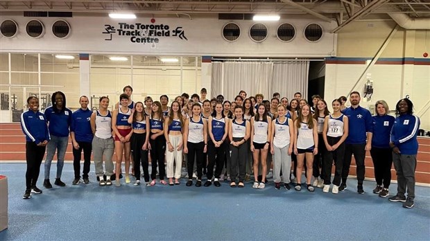 Un membre du club Filoup athlétisme au Match cadet Québec-Ontario