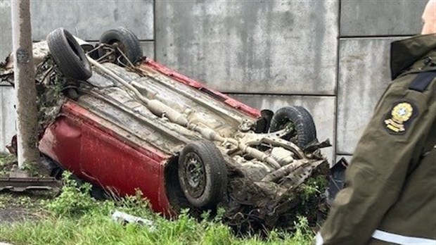 Collision sur l'autoroute 85 à Dégelis 