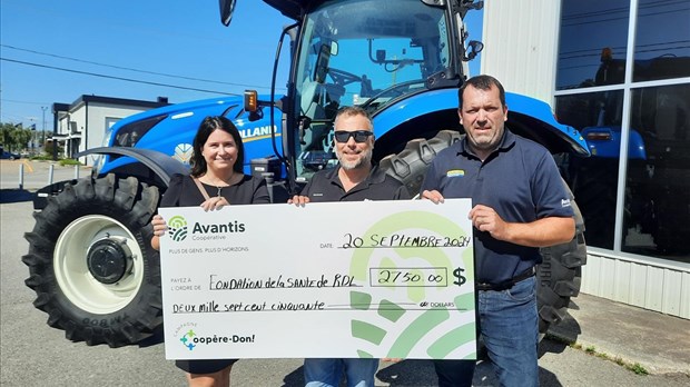 Avantis Coopérative remet 2 750$ à la Fondation de la santé de Rivière-du-Loup 