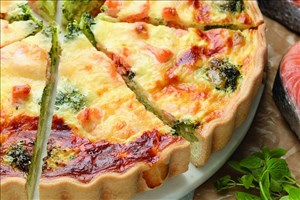 Quiche au saumon et au brocoli