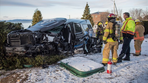 Accident sur la route de la Montagne à Notre-Dame-du-Portage