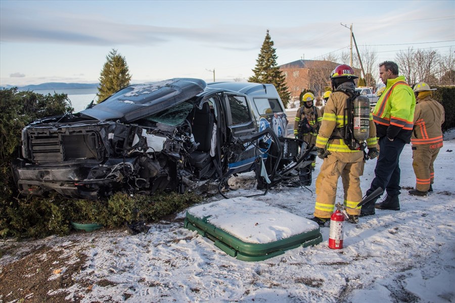 Accident sur la route de la Montagne à Notre-Dame-du-Portage