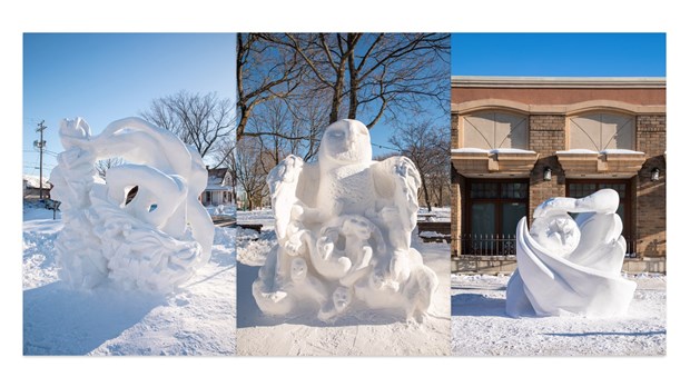 Les gagnants de la 28e édition du Concours intercollégial de sculpture sur neige