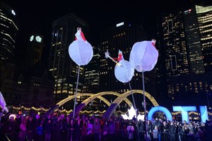 Un spectacle professionnel de cirque aérien au Carnaval d’hiver de Cacouna