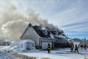 Une maison détruite par les flammes à Saint-Elzéar-de-Témiscouata